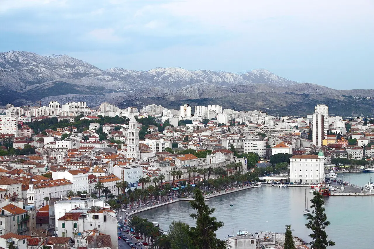 View over the harbour and old town of Split, Croatia