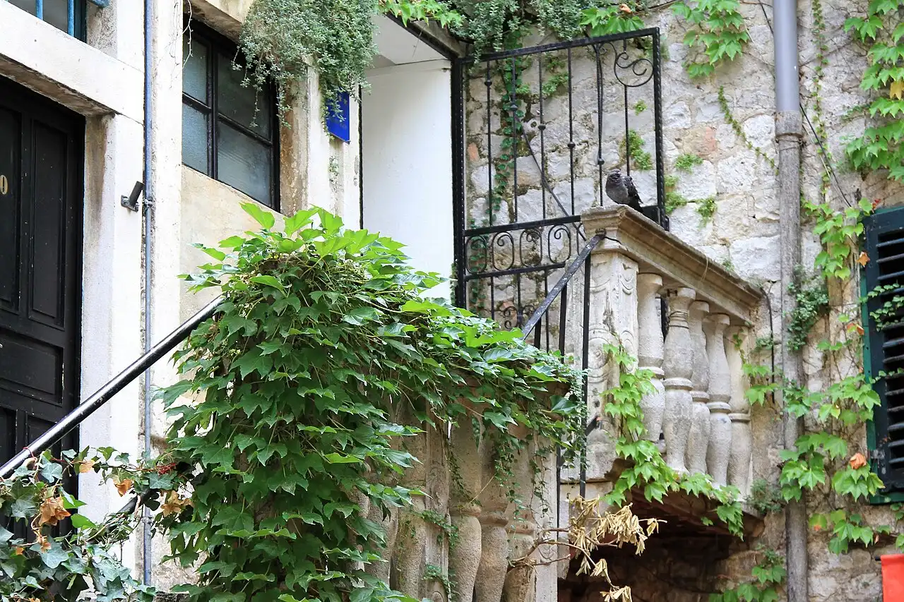 Colourful balconies on old town houses in Split