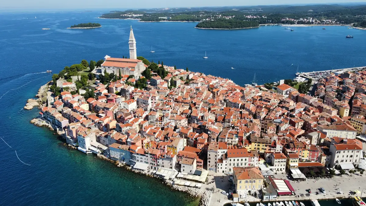 The colourful harbour town of Rovinj in Istria