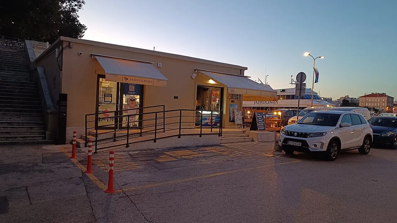 A Jadrolinija ticket sales office on the Croatian coast