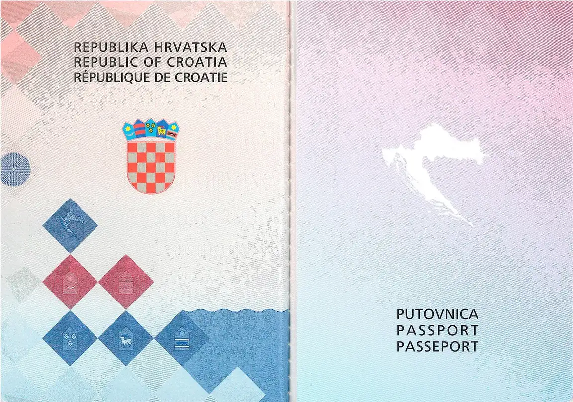An open passport, the core document for a third-country national in Croatia