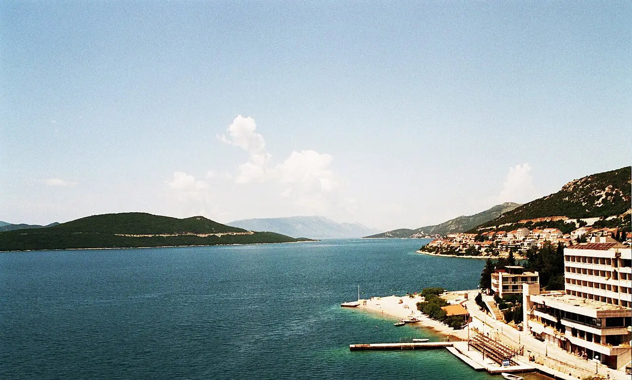 Neum coastline on the short Bosnian Adriatic strip