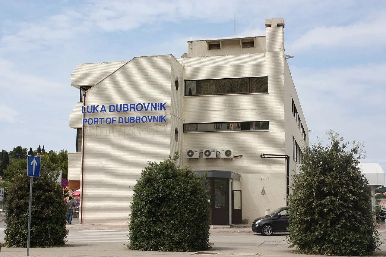 The port building at Gruž, Dubrovnik, where the airport shuttle ends its route