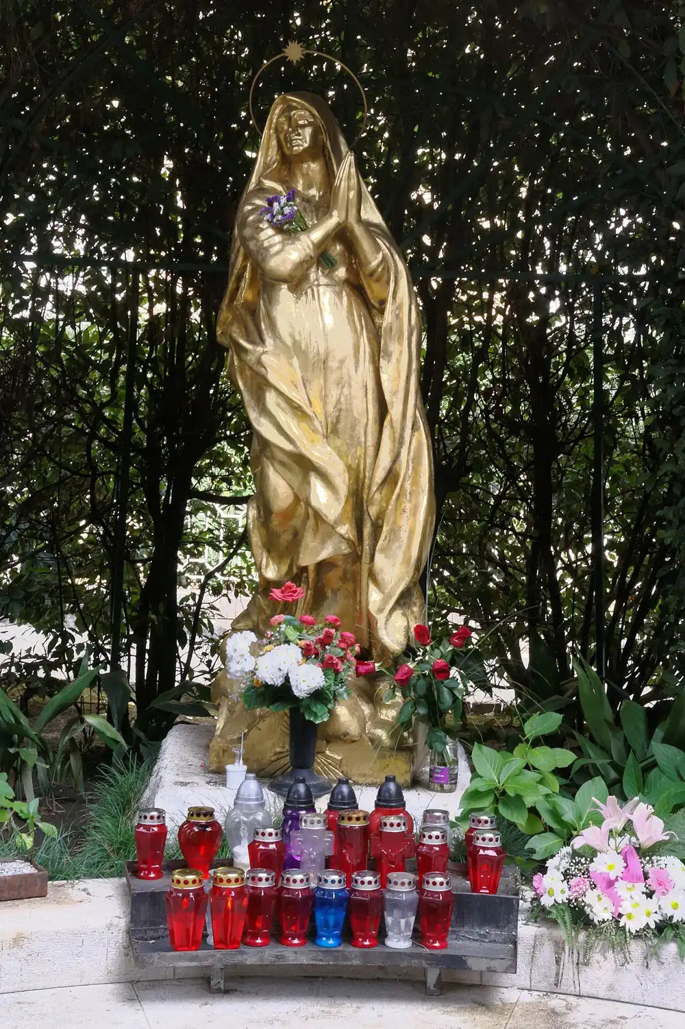 The Maiden with the Seagull statue on a rock above the Adriatic at Opatija