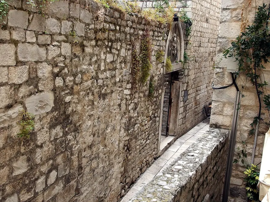 A narrow stone lane inside the old town of Split