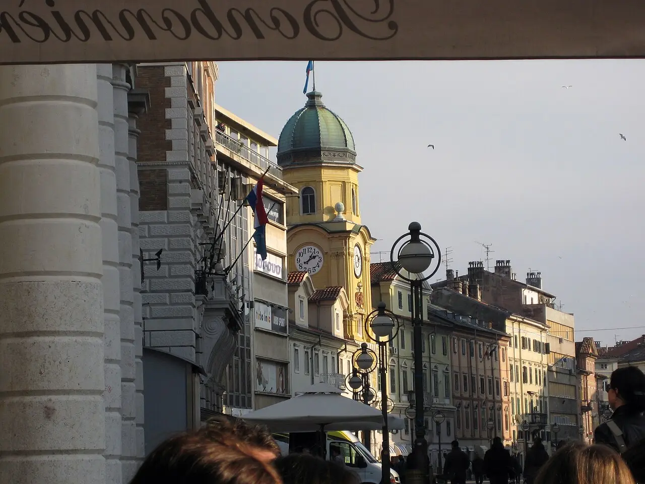 Rijeka City Clock Tower seen from Korzo