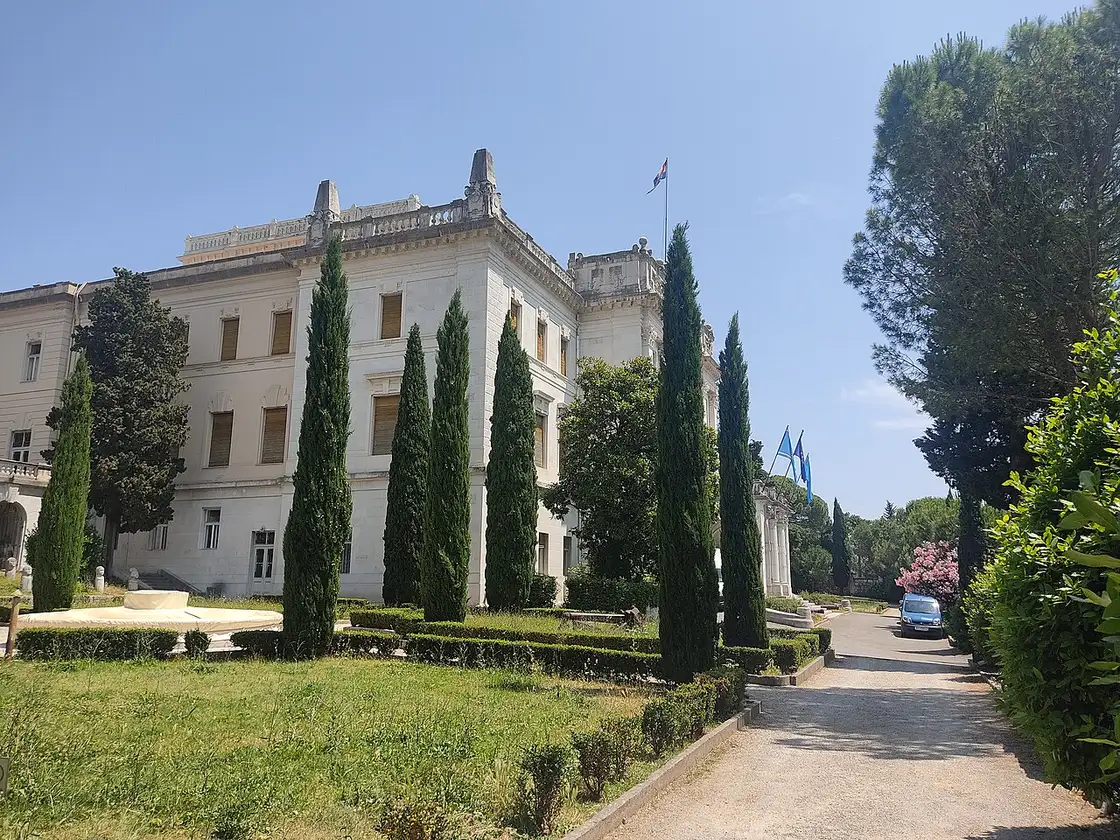 Neo-Renaissance facade of the Governor's Palace above the city centre