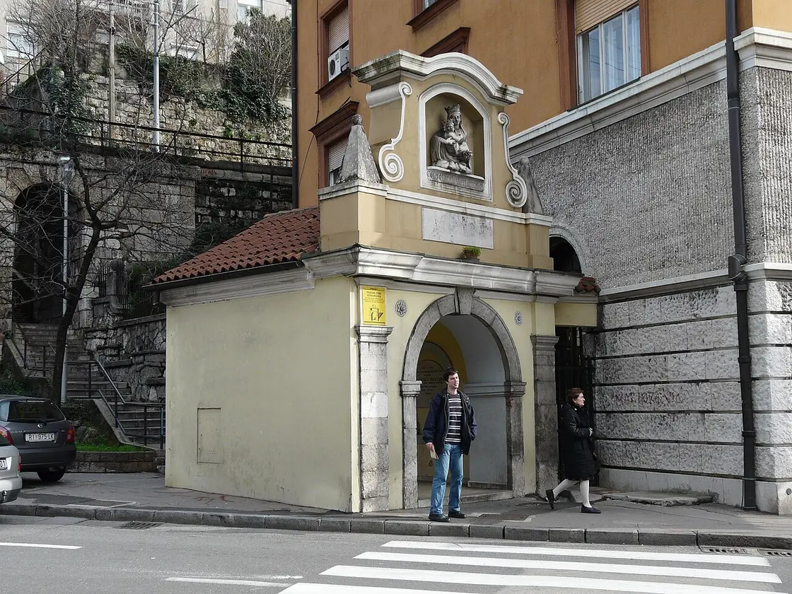 Stone arch marking the start of the Petar Kružić stairway up to Trsat