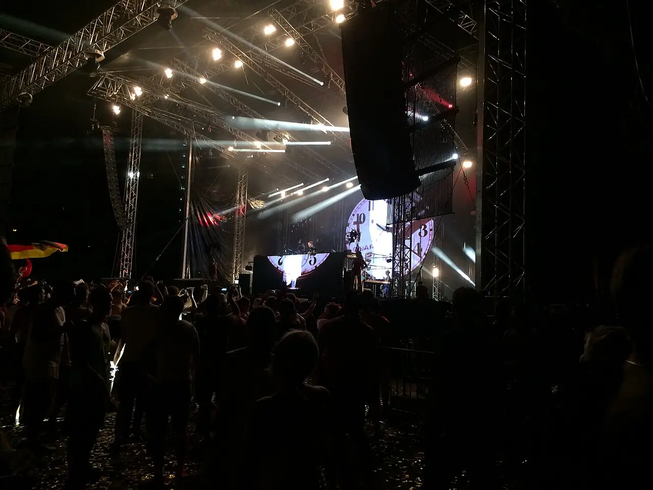Festival crowd under coloured lights at Ultra Europe in Split