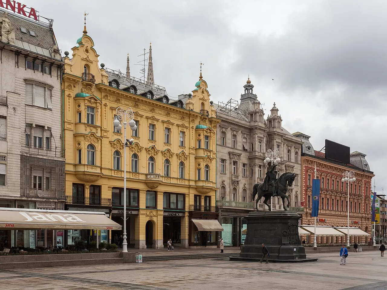 Equestrian statue of Ban Jelačić on the main square in Zagreb