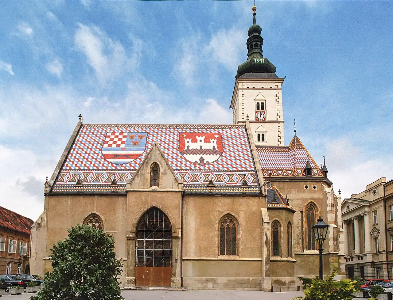 St. Mark's Church with its colourful tiled roof in Zagreb Upper Town