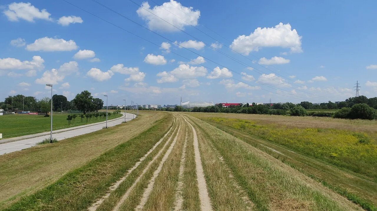 Jarun Lake in Zagreb, with the waterside path that turns into a strip of lakeside bars and clubs each summer