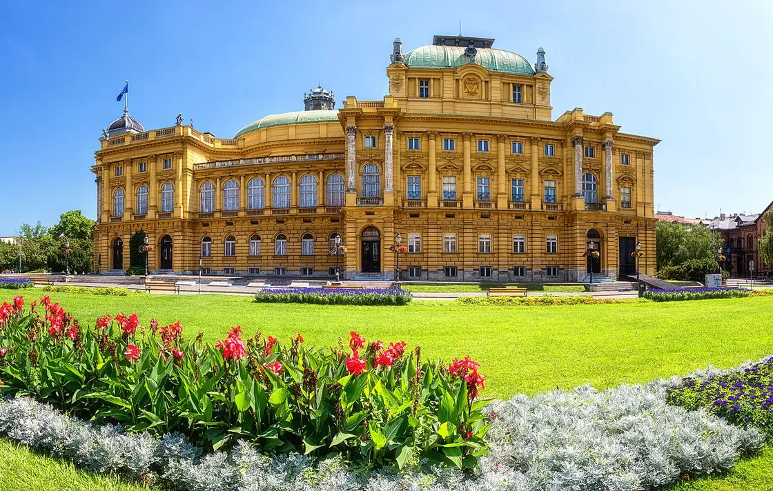 The neo-Baroque Croatian National Theatre building in Zagreb